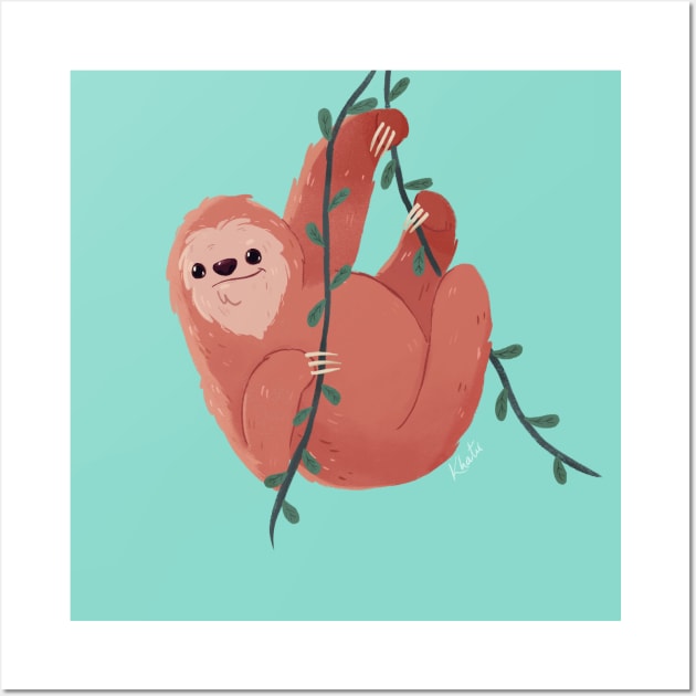 Lovely Sloth Wall Art by Khatii